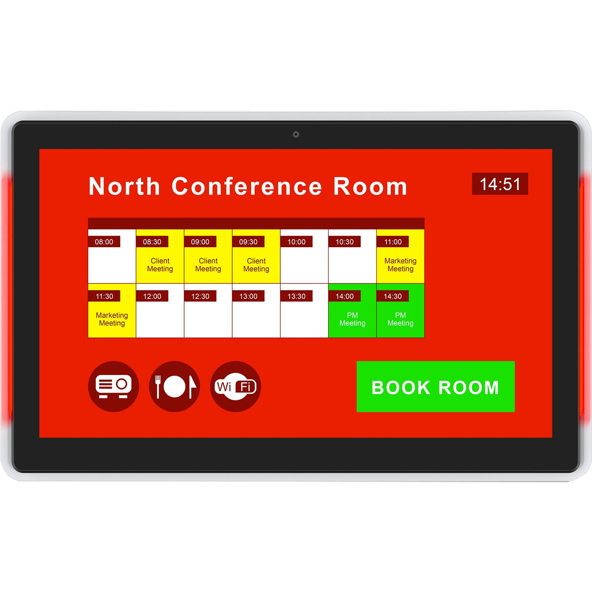 IAdea XDS-1588-H 15-Inch Widescreen All-In-One Interactive Meeting Room Door Sign, HID