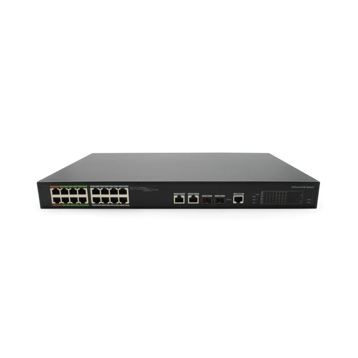 IC Realtime PWR-EPOE-16-V2 16 Port Full Gigabit ePoE Switch, 240W Max