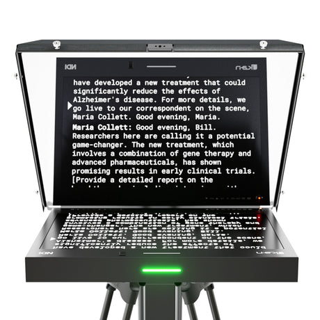 Ikan PT419W-NDI-TK Aura 19-Inch POE++ NDI Teleprompter with Full Encoding/Decoding IP Tally Light and Travel Kit