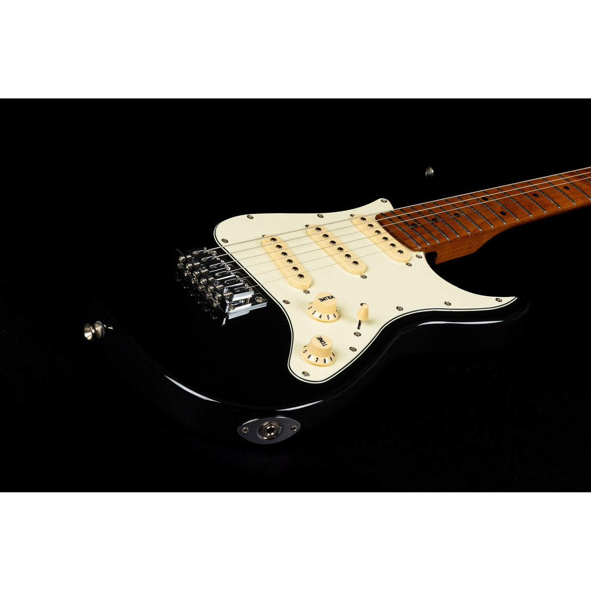 Jet Guitars JS-300 Mini Roasted Maple Electric Guitar, Black Finish