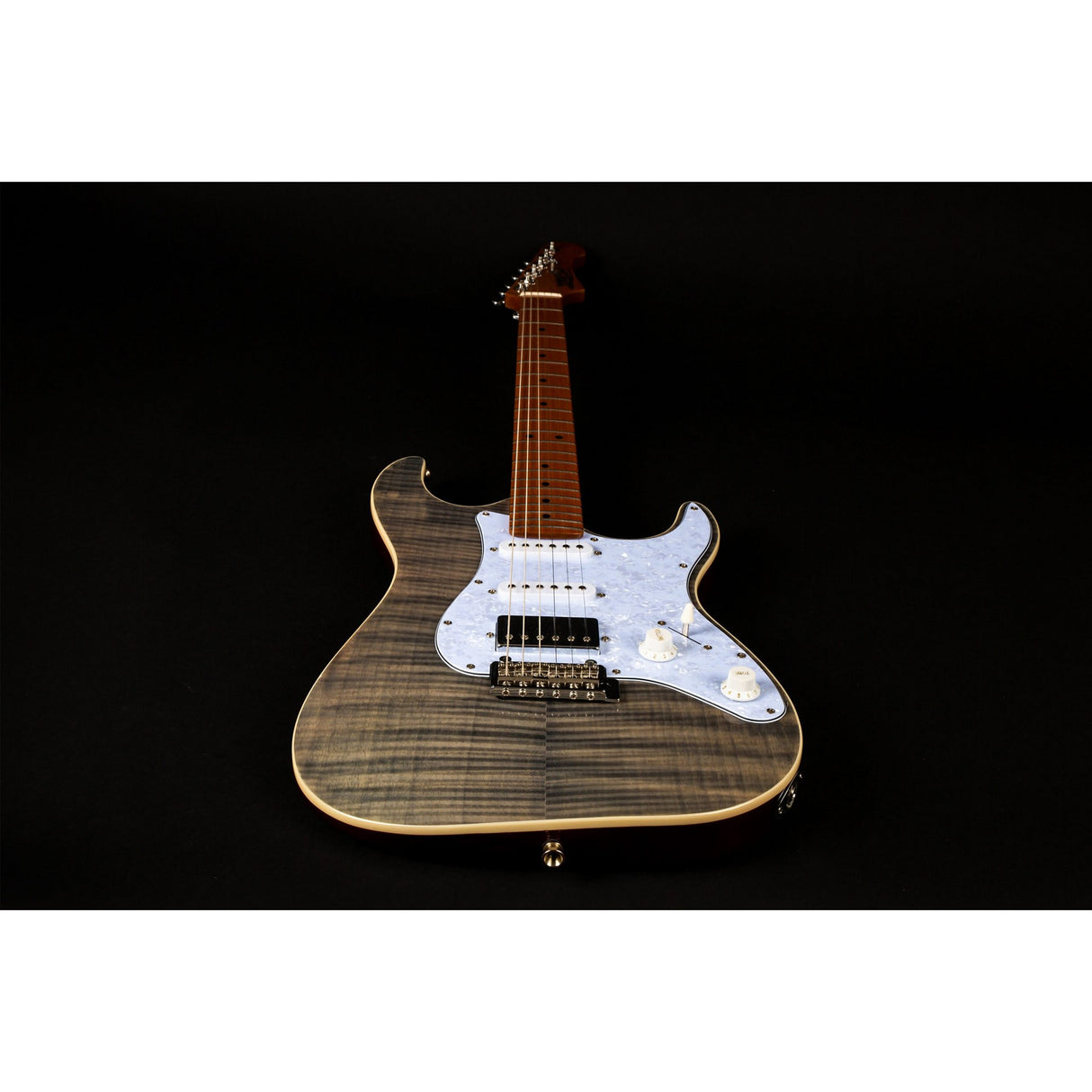 JET Guitars JS-450 TBK HSS Basswood Body Electric Guitar with Flamed Top, Roasted Maple Neck