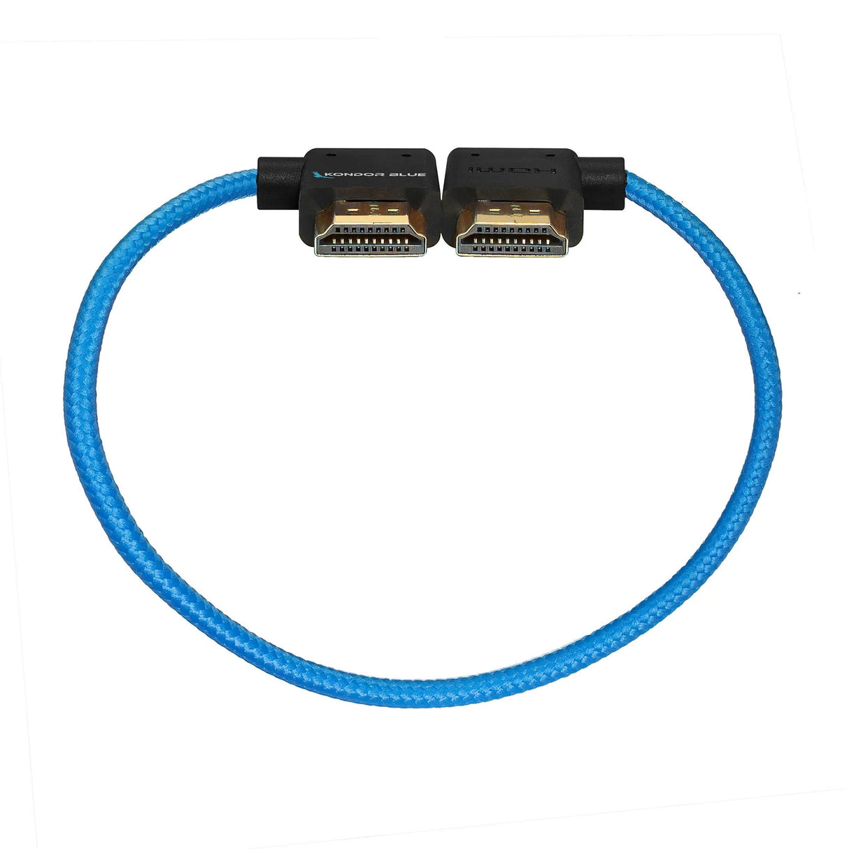 Kondor Blue 12-Inch Right Angle to Left Angle Full HDMI Straight Cable