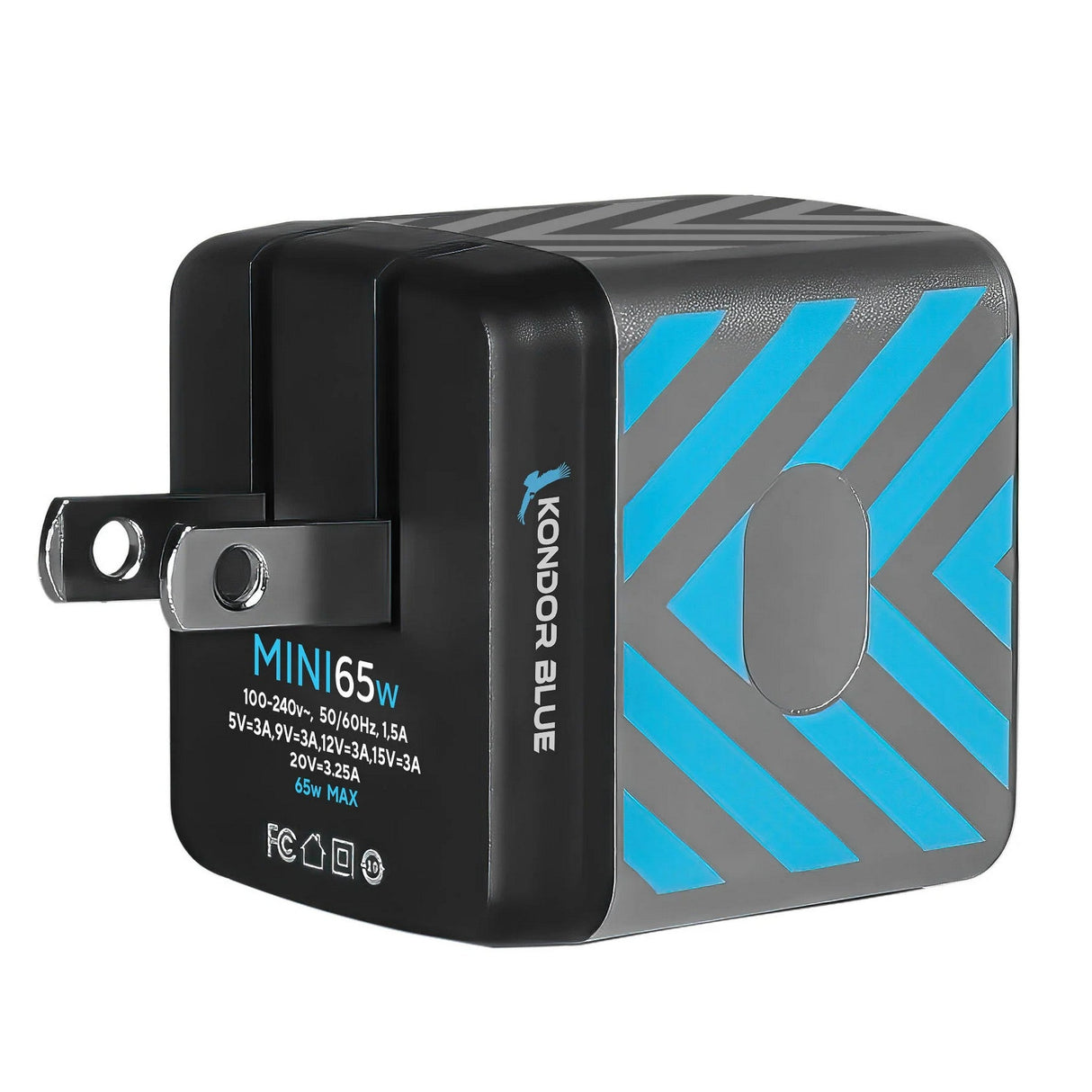 Kondor Blue 65W USB-C PD GaN II Wall Charger Brick