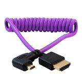 Kondor Blue Gerald Undone MK2 Full HDMI to Right Angle Micro HDMI Cable 12-24-Inch Coiled, Purple, Right Angle, R5/R6