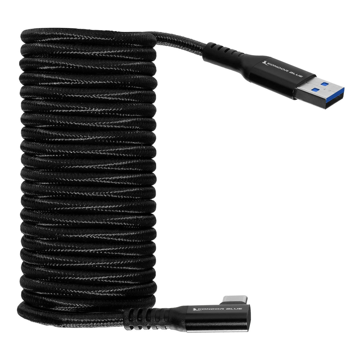 Kondor Blue 10-Foot USB-A to Right Angle USB-C Cable