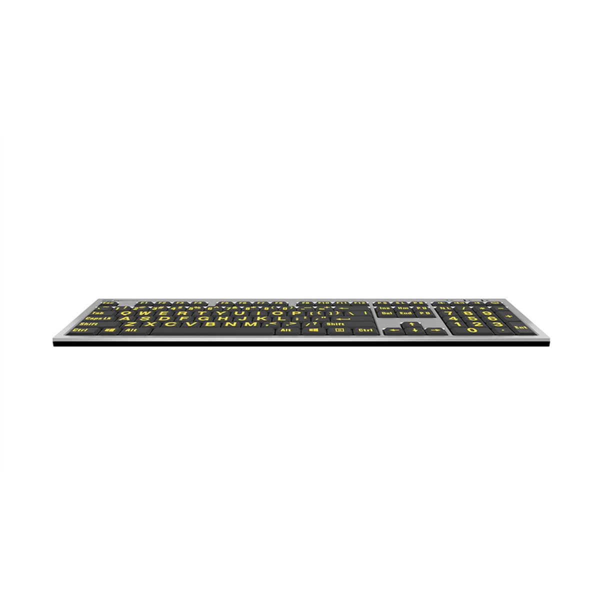 Logickeyboard Large Print Yellow on Black Slim Line PC Keyboard Accurate Typing Large Printed Keyboard