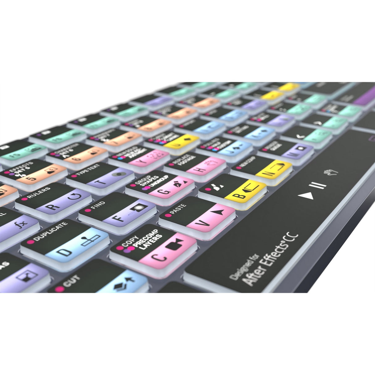 Logickeyboard TITAN Wireless Backlit Keyboard for Adobe After Effects CC, US Windows