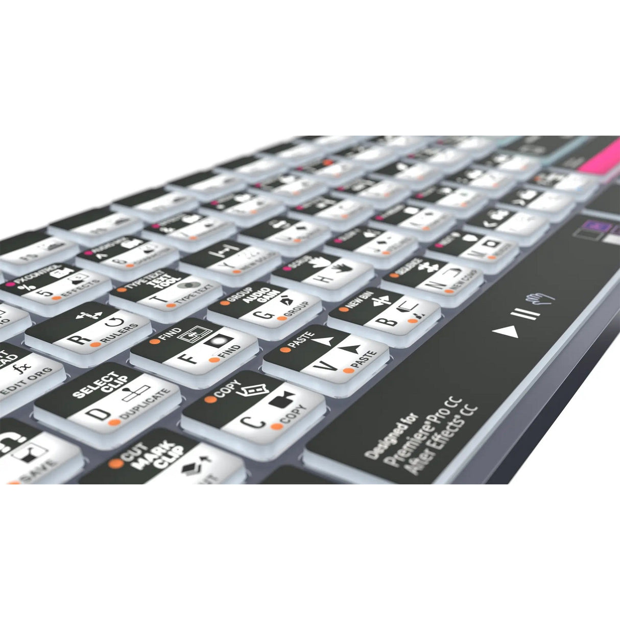 Logickeyboard TITAN Wireless Backlit Keyboard for Premiere Pro/After Effects, PC, US Windows