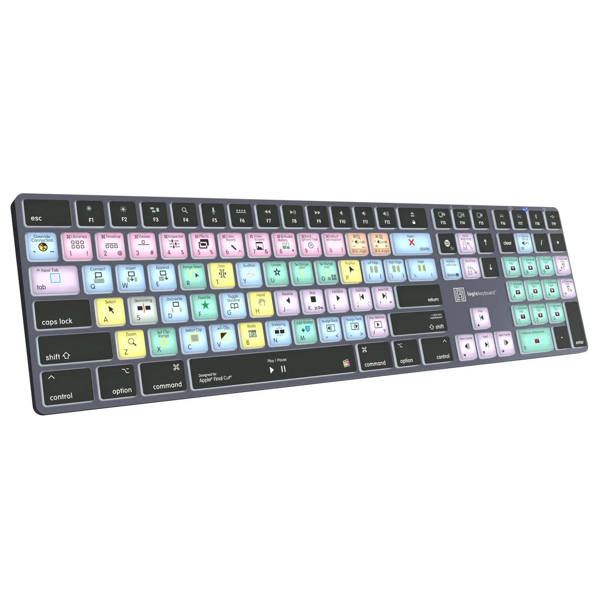 Logickeyboard Titan Wireless Backlit Shortcut Mac Keyboard for Final Cut Pro X