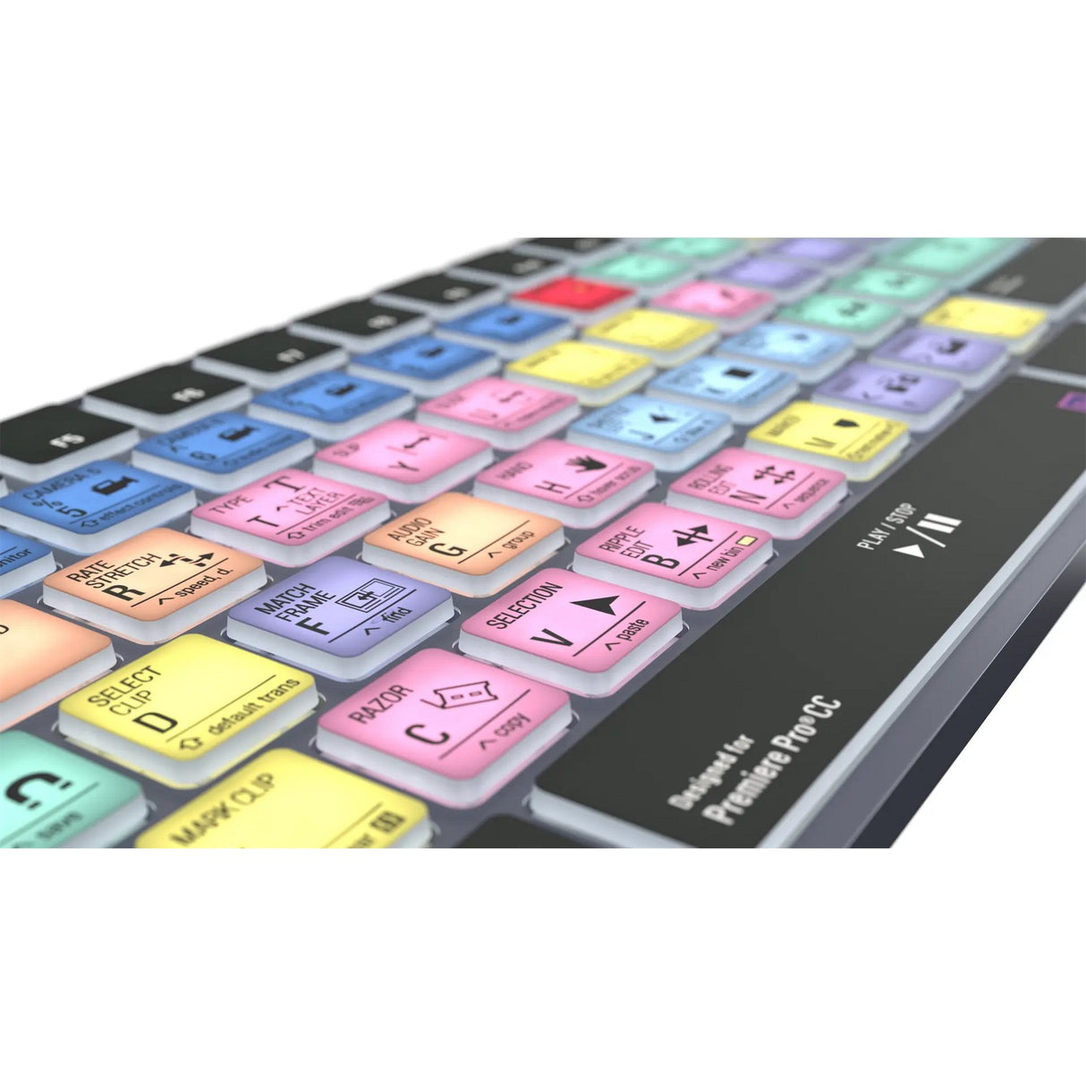 Logickeyboard TITAN Wireless Backlit Keyboard for Adobe Premiere Pro CC, US Windows