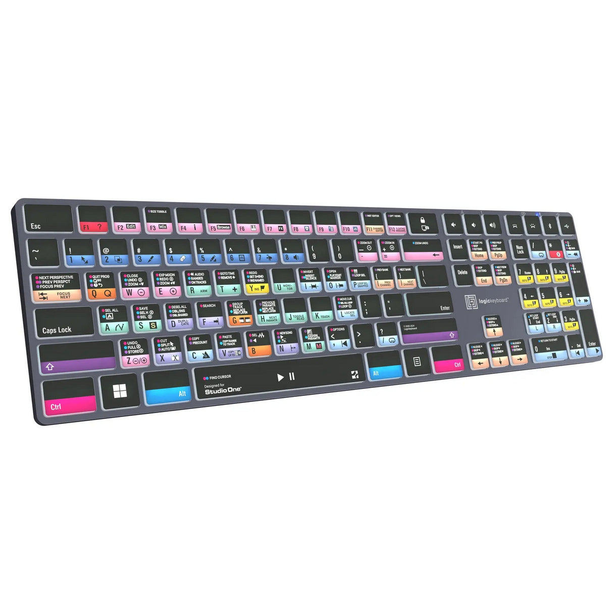 Logickeyboard TITAN Wireless Backlit Keyboard for Studio One, US Windows