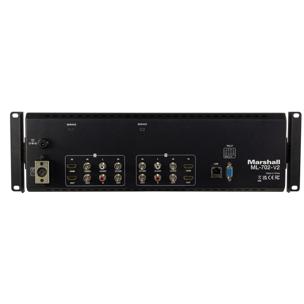 Marshall Electronics ML-702-V2 7-Inch Rackmountable 3RU Monitor with 3G-SDI, HDMI, and Composite