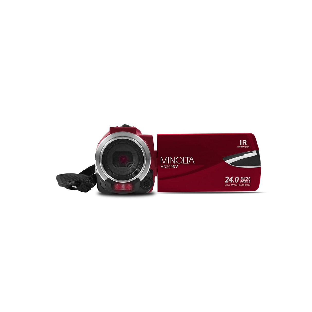 Minolta MN200NV 1080p HD 24 MP Night Vision Digital Camcorder with WiFi, Red