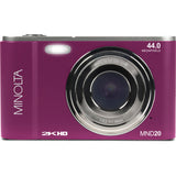 Minolta MND20 44 MP 2.7K Ultra HD Digital Camera, Magenta