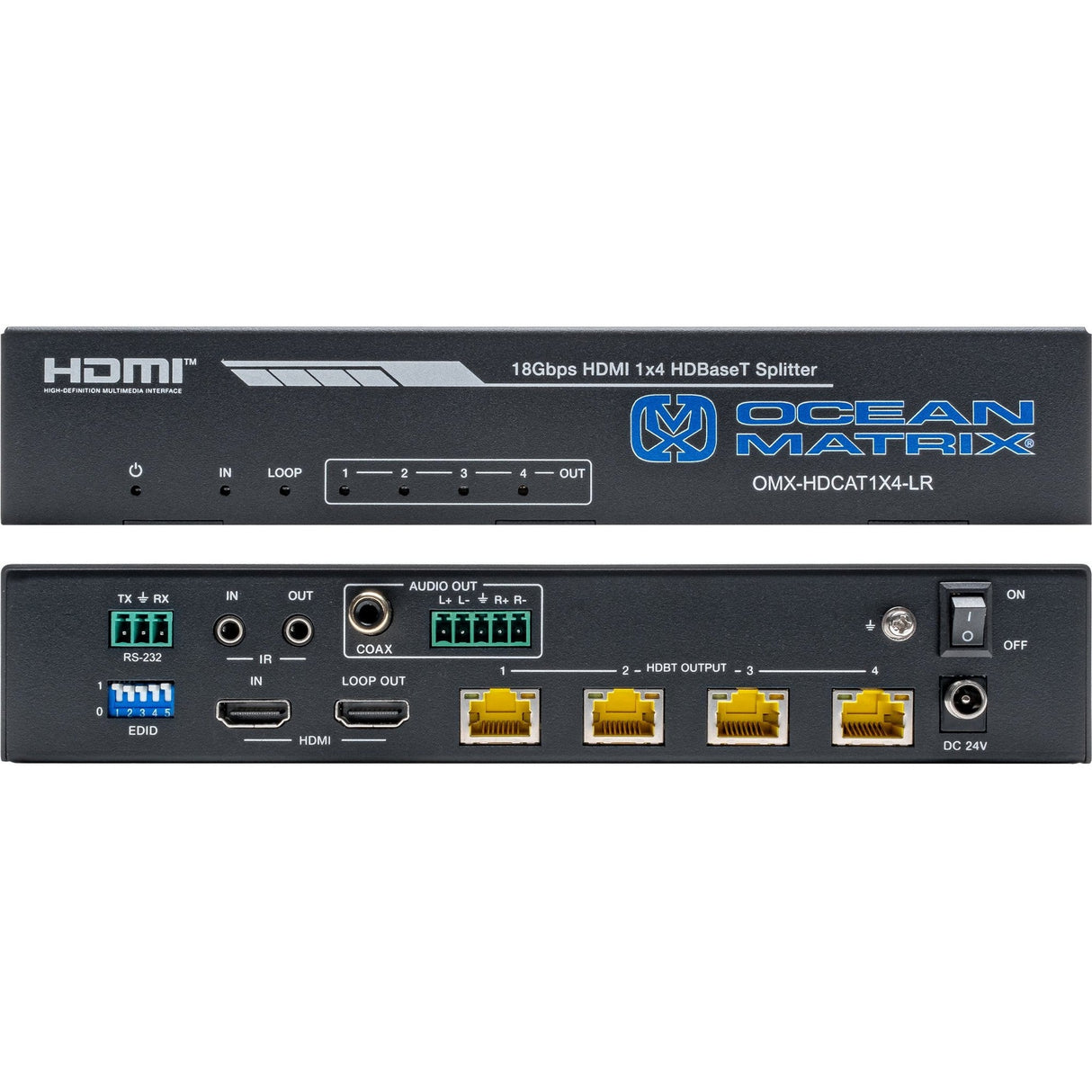 Ocean Matrix 4K60 1x4 HDBaseT Splitter and Extender Set