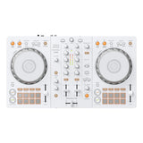 Pioneer DDJ-FLX4-W DJ Controller Bundle with Goby Labs Fingerboard Conditioner and Microfiber Cloth