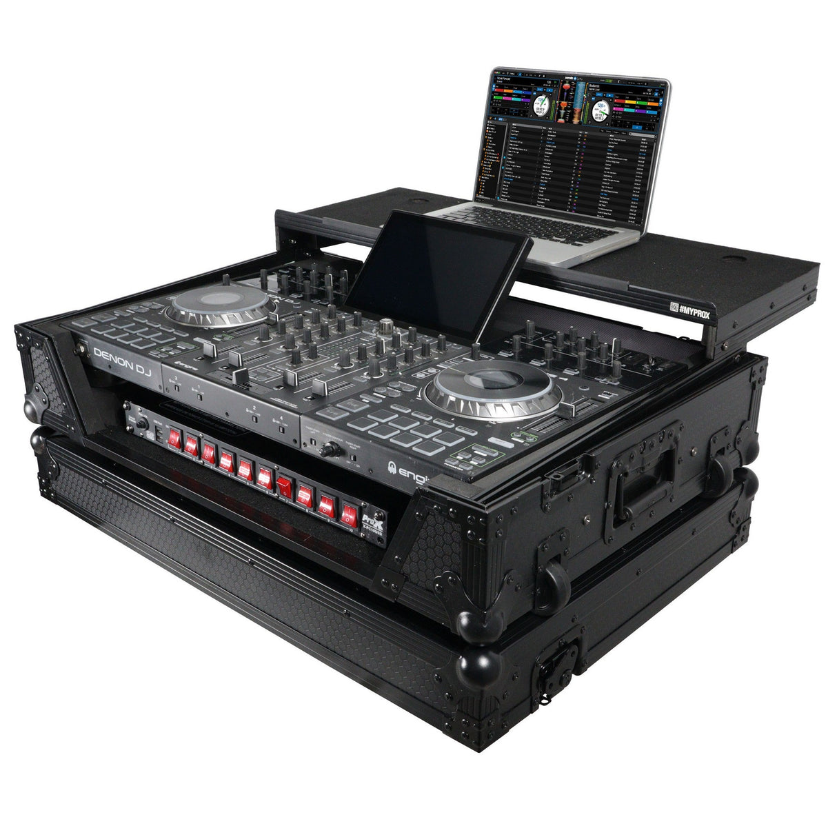 ProX XS-PRIME4 Case for Denon PRIME 4 DJ Controller with Rack Space and Wheels