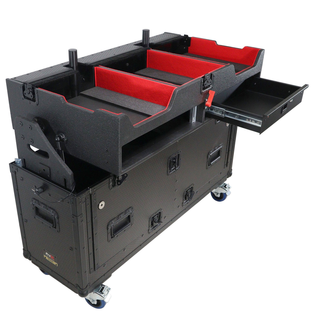 ProX XZF-CDM3K BLK Flip-Ready Easy Retracting Hydraulic Lift Case for Pioneer DJ CDJ-3000 and DJM-900 NXS2 System