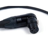 Remote Audio CAXJ18RT XLR Jumper Cable XLR3F Right-Angle to XLR3M 18 in