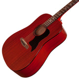 Sawtooth Transparent Cherry Mahogany Acoustic Guitar, Right-Handed