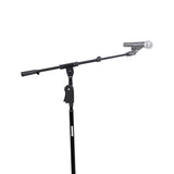 Shure Deluxe Tripod Mic Stand with Telescoping Boom and Pistol Grip One-Handed Clutch