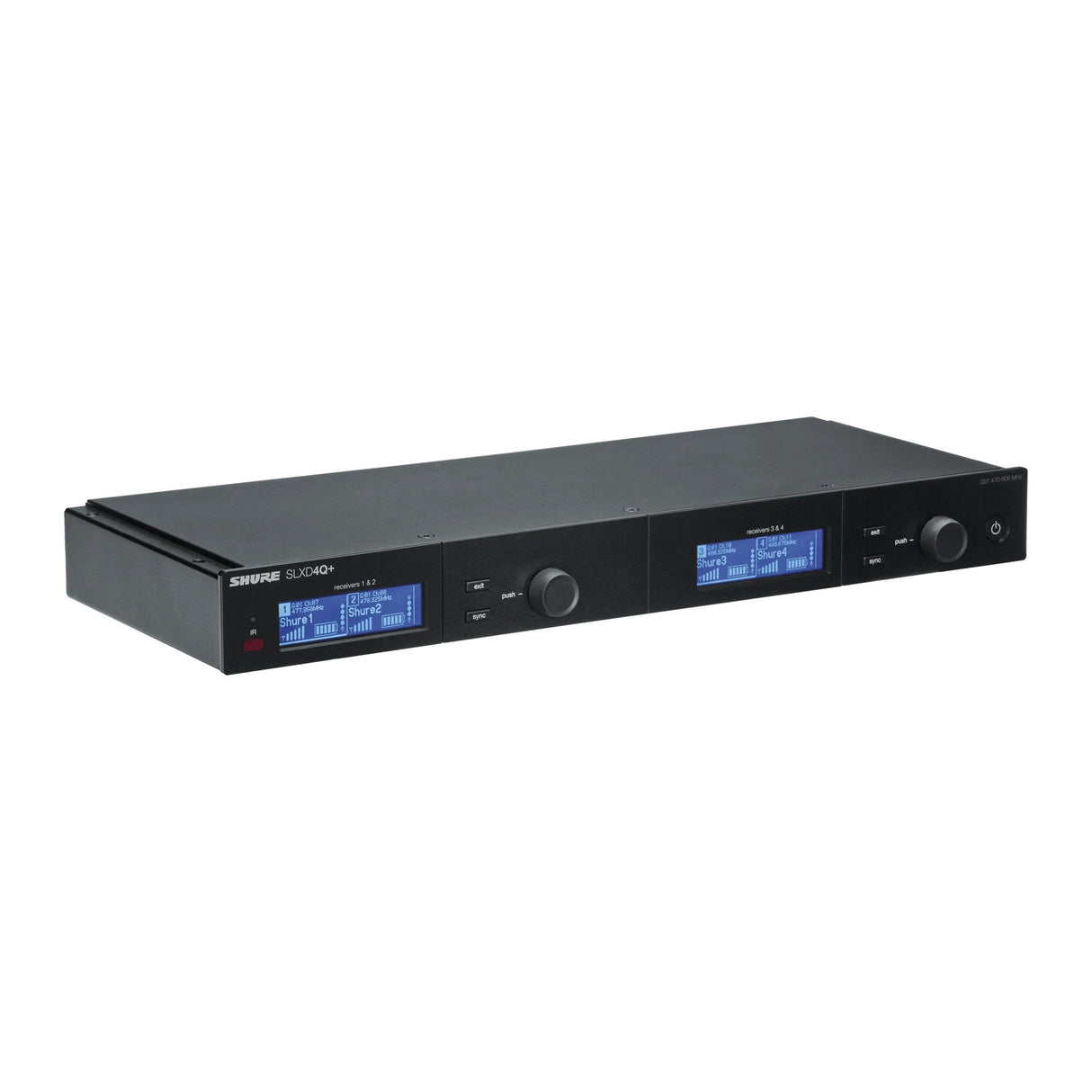 Shure SLXD4Q+TA TAA Compliant Quad-Channel Digital Wireless Rackmount Receiver, G57 470-608 MHz