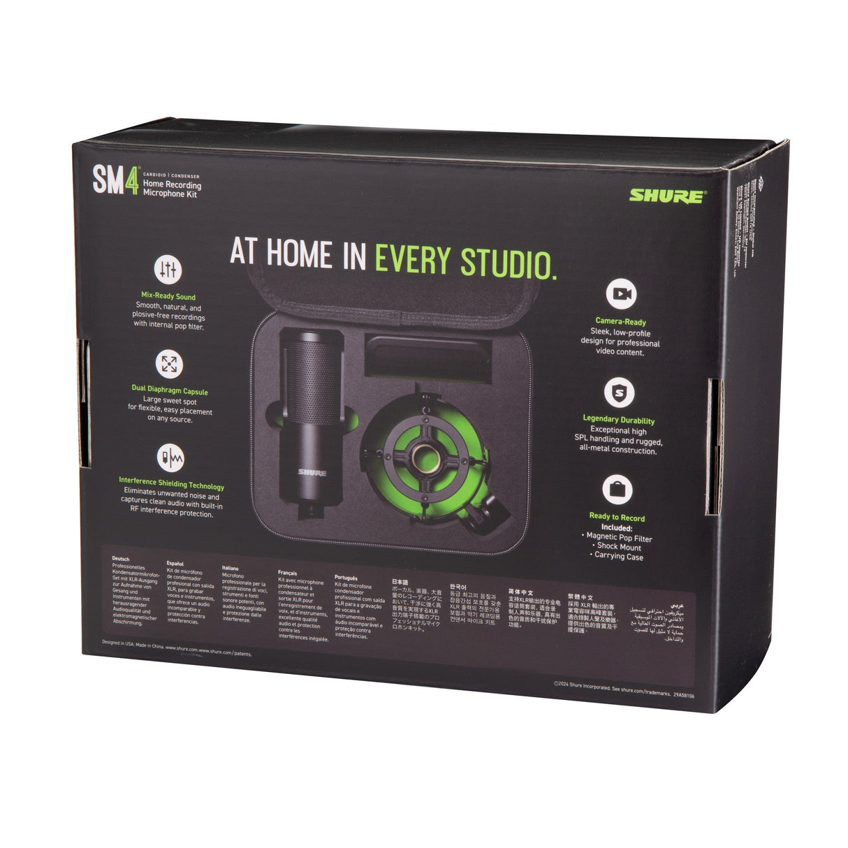 Shure SM4-K-KIT Dual Diaphragm Condenser Microphone Home Recording Kit