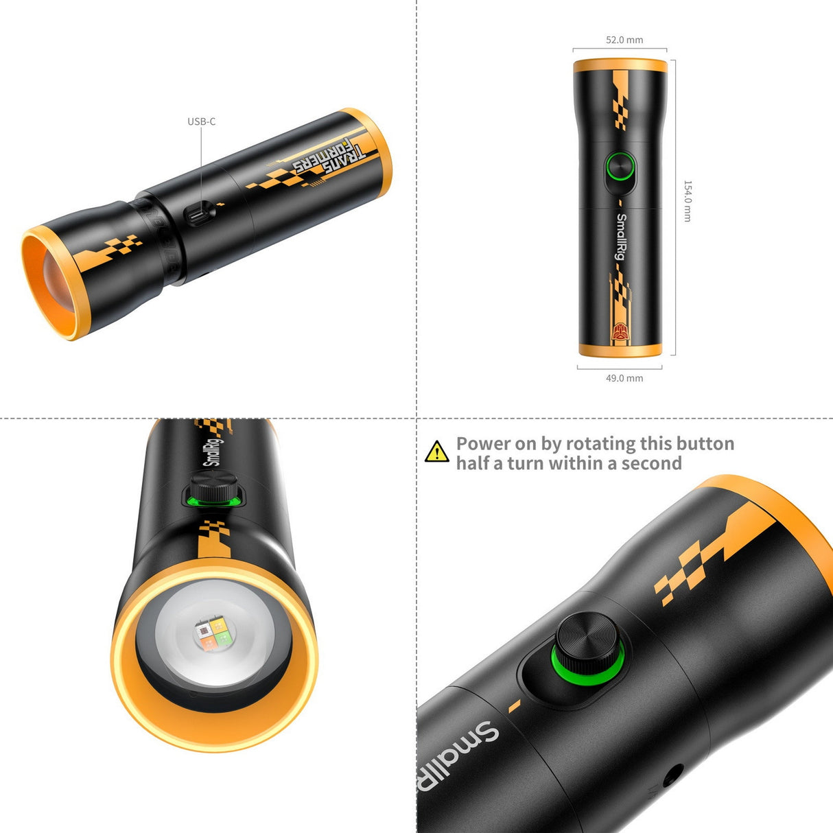 SmallRig 5512 RF-10C Portable Focusable LED Video Light, BumbleBee Edition