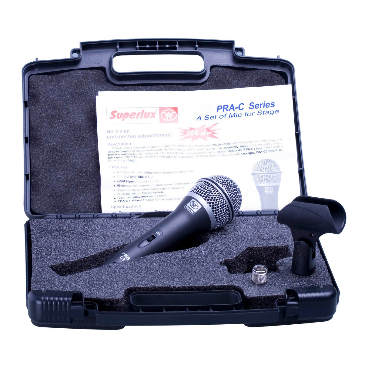 Superlux PRA-C1 Supercardioid Dynamic Microphone with Power Switch