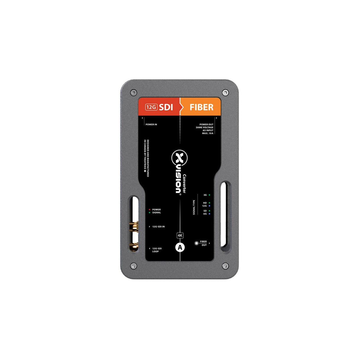 Theatrixx 12G-SDI to Fiber Converter with Embedded Audio Single-Mode or Multi Mode Optical SDI on ST OpticalCON DUO