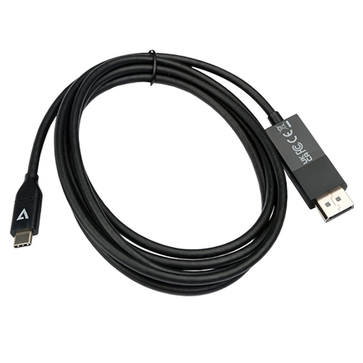 V7 V7UCDP-1M USB-C Male to DisplayPort 1.2 Male 21.6 Gbps 4K UHD Cable