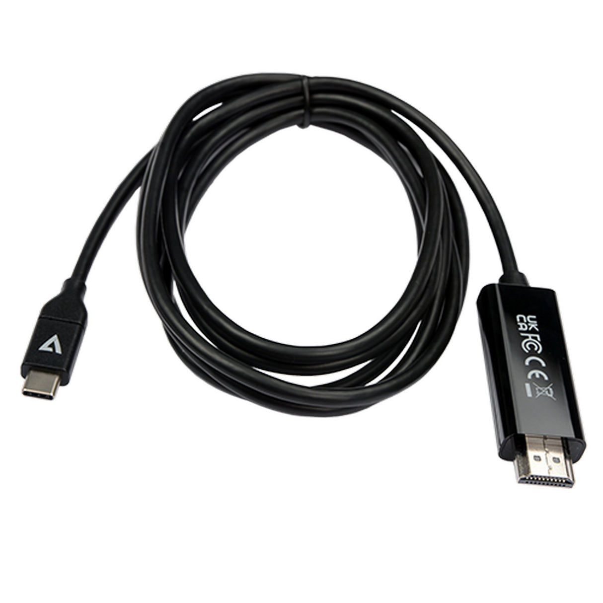 V7 V7UCHDMI-2M USB-C Male to HDMI 2.0 Male 21.6 Gbps 4K UHD Cable, 6.6-Foot