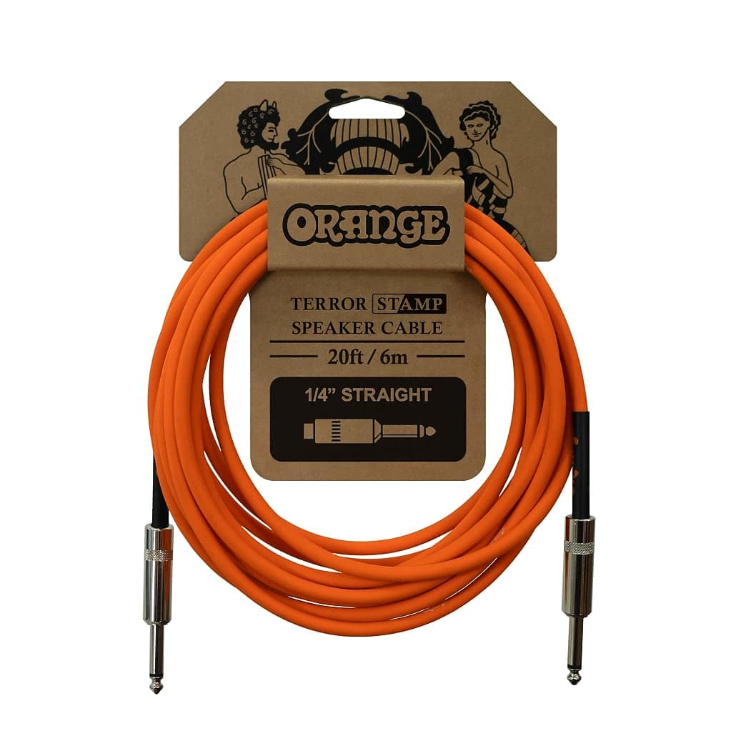 Orange Terror Stamp 20-Foot Speaker Cable Jack to Jack, Orange