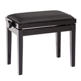 K&M 13701 Piano Bench Wooden Frame without Cushion, Black Glossy Finish