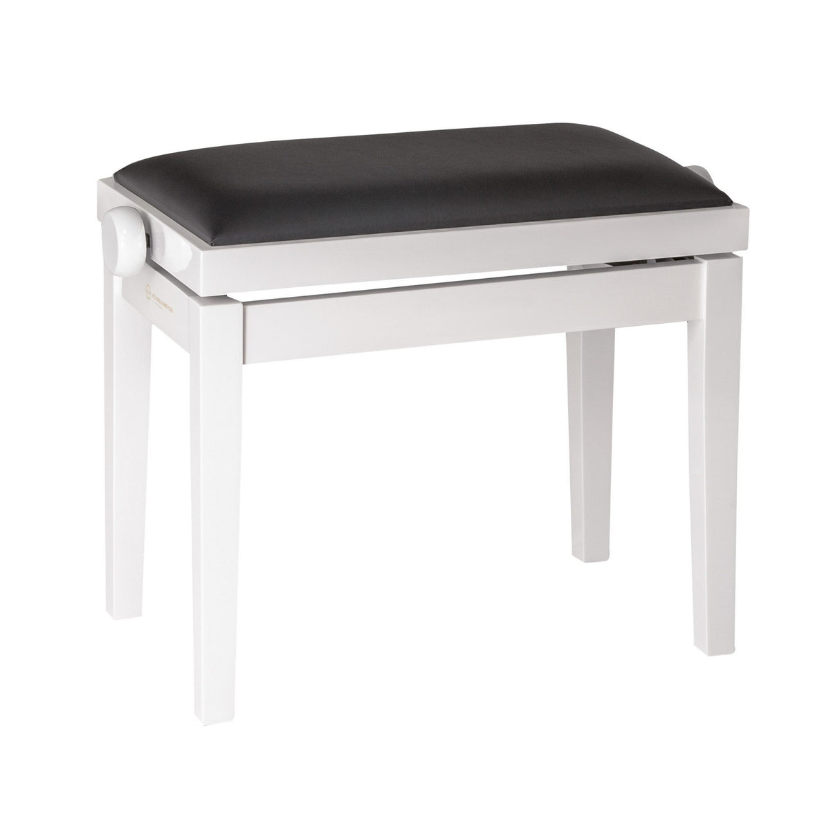 K&M 13711 Piano Bench Wooden Frame without Cushion, White Glossy Finish