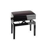 K&M 13950 Piano Bench with Sheet Music Storage, Black Glossy Finish Bench, Black Velvet Seat