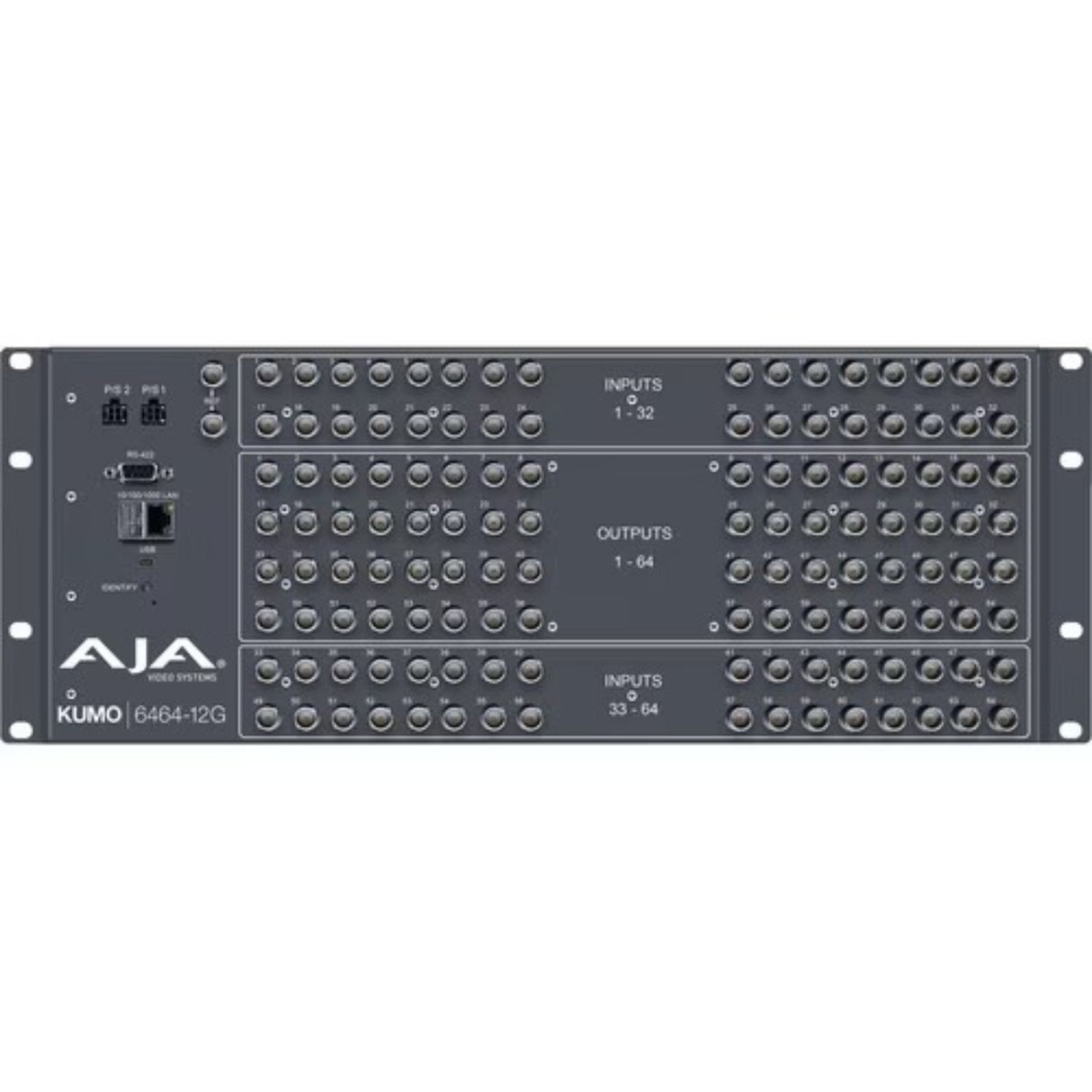 AJA KUMO 6464-12G 64x64 12G-SDI Router with Power Supply