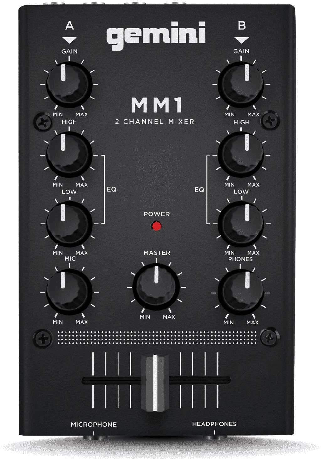 Gemini MM1 2 Channel Mini Analog DJ Mixer (Used)