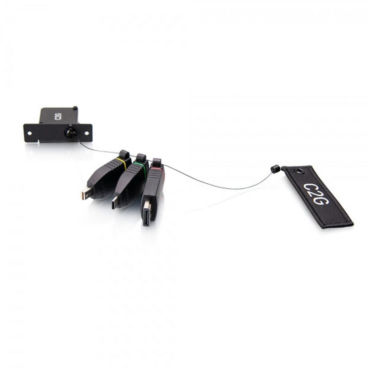 C2G 29880 Retractable Table Box Mount 4K HDMI Adapter Ring with Color Coded Mini DisplayPort DisplayPort and USB-C