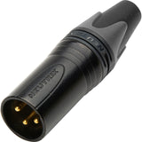 Neutrik NC3MXX-BAG-D 3-Pin Male XLR Connector Black/Silver 100 Pack