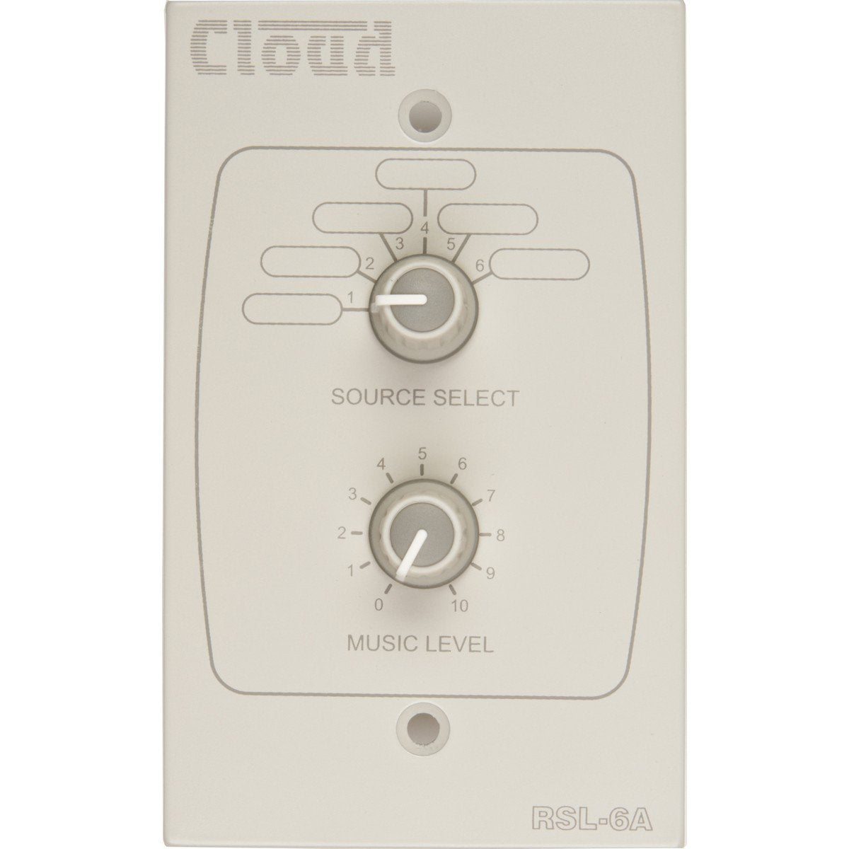 Cloud Electronics RSL-6AW Remote Music Source Volume Level Control Plate White