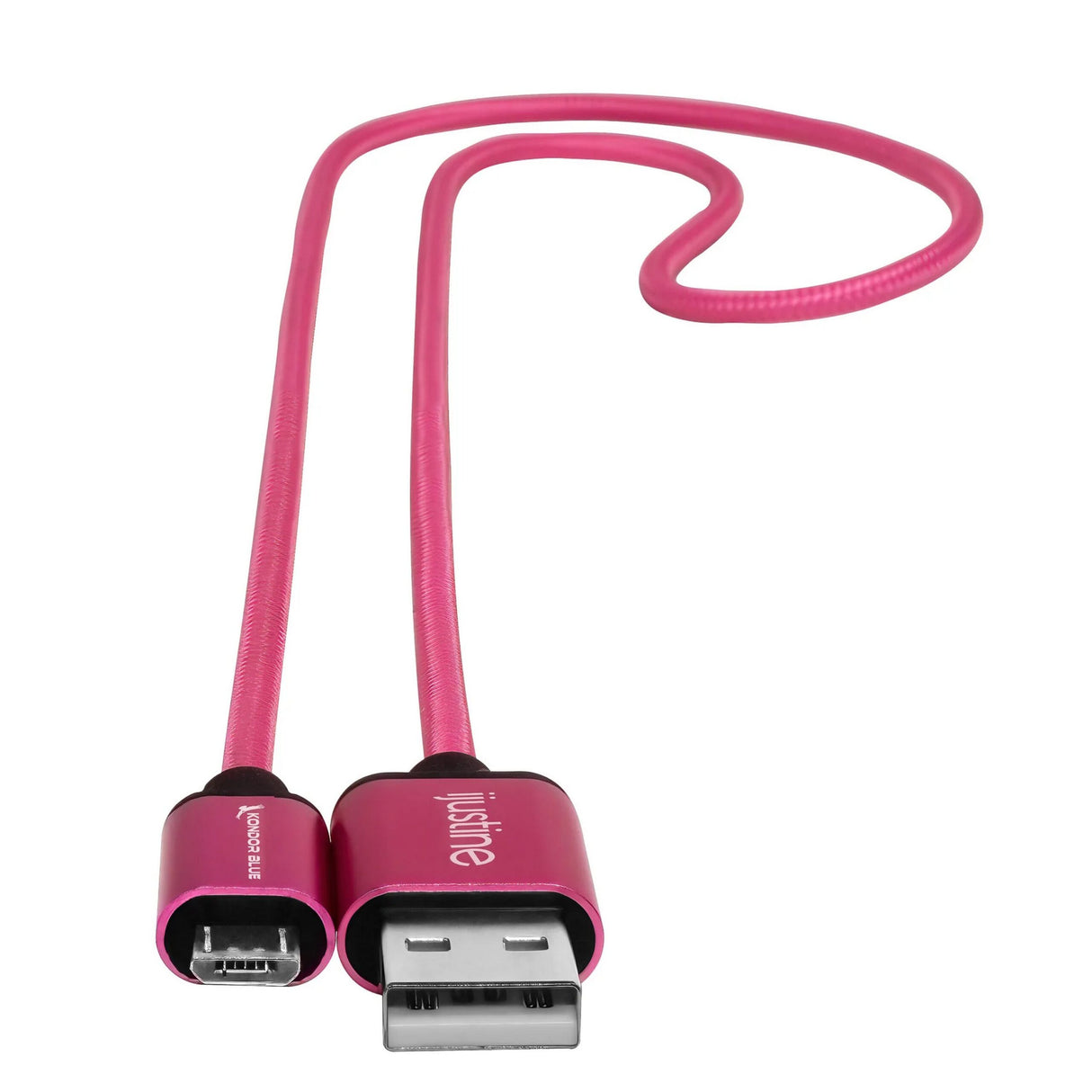Kondor Blue KB-USBAM-10-J iJustine Pink USB-A to Micro USB Fast Charging Data Cable 10-Inch