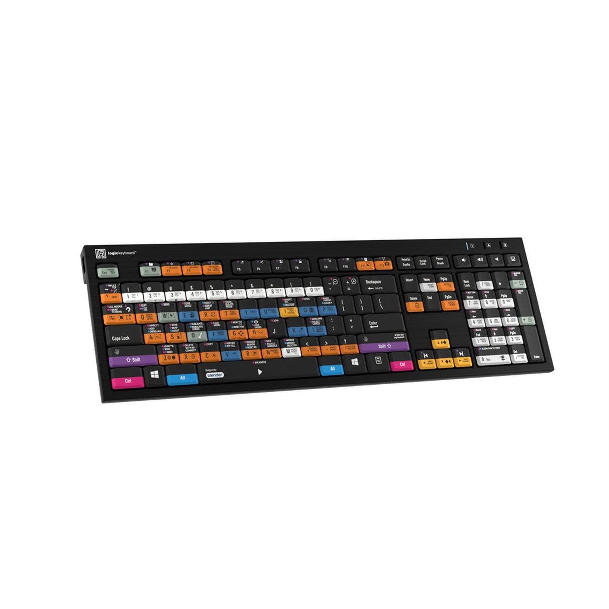 Logickeyboard Blender 3D NERO Slimline Keyboard for Windows US, English