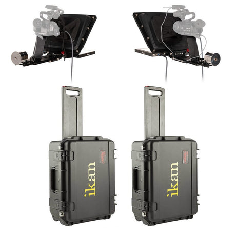 Ikan PT4700-P2P-TK P2P Interview System with 2 x 17-Inch Teleprompters and Hard Cases