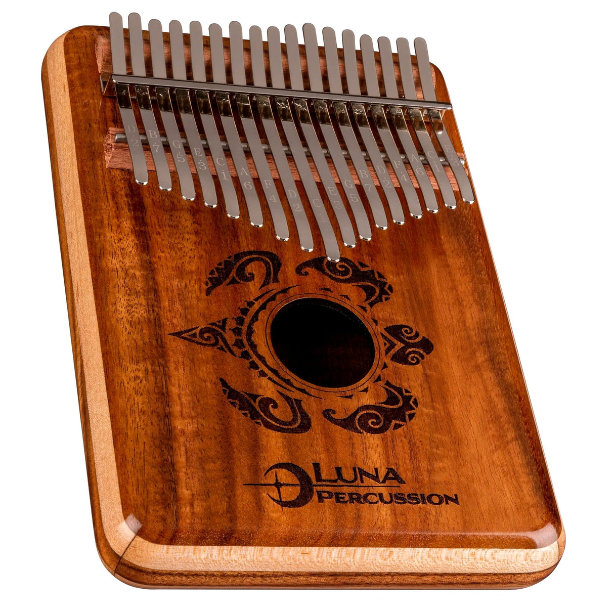 Luna Guitars Honu Koa 17-Key Kalimba, Key of C