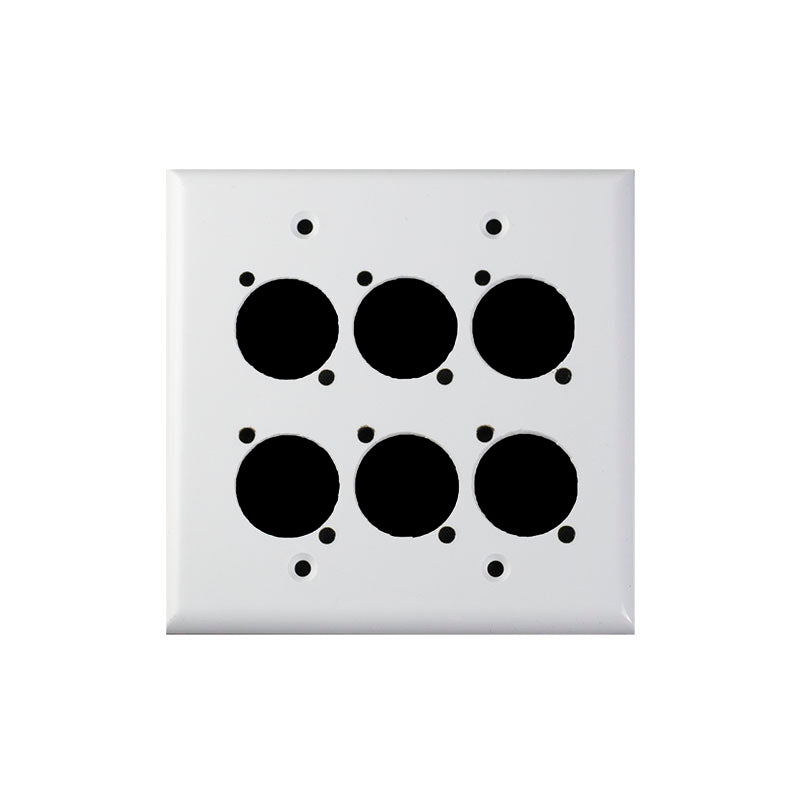 Ace Backstage Co. WP-216 Double Gang Aluminum Wall Panel for 6 CONNECTRIX White