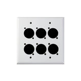 Ace Backstage Co. WP-216 Double Gang Aluminum Wall Panel for 6 CONNECTRIX White
