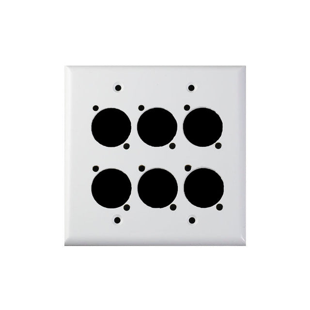 Ace Backstage Co. WP-216 Double Gang Aluminum Wall Panel for 6 CONNECTRIX White