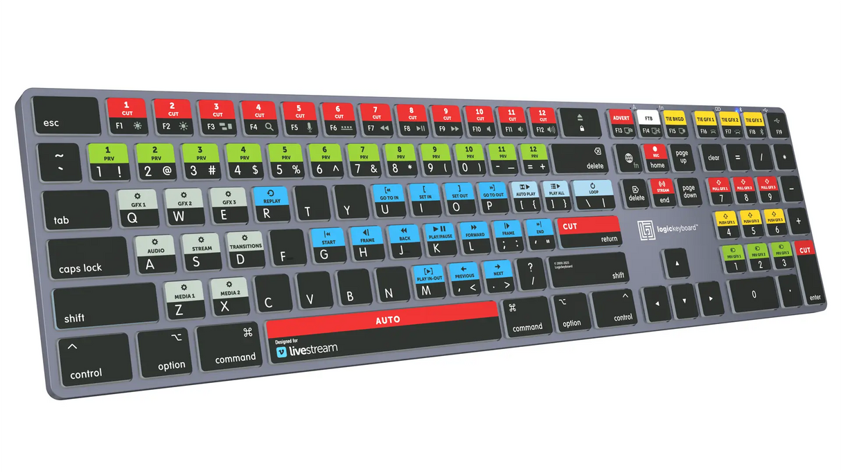 Logickeyboard TITAN Vimeo Livestream Wireless Backlit Keyboard for Mac