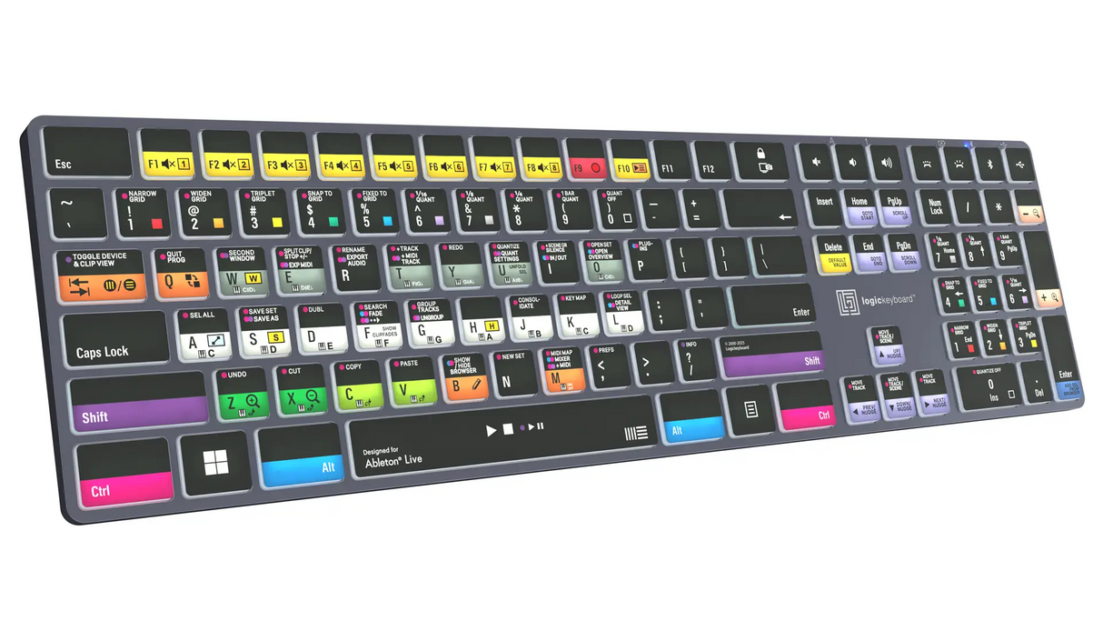 Logickeyboard TITAN Ableton Live Wireless Backlit Keyboard for Windows